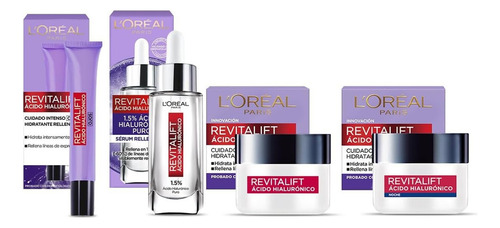 Revitalift Loréal Kit Completo Antiarrugas Ácido Hialurónico Mixta Día/noche
