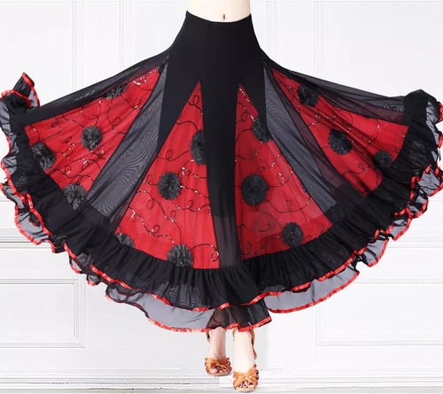 Falda De Baile Flamenco Para Mujer De Estilo Moderno