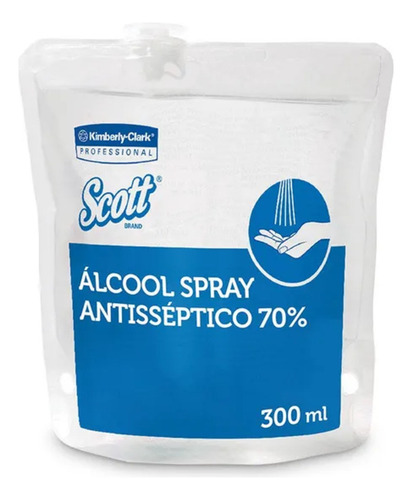 Álcool Spray Antisséptico Scott Bactericida Refil C/ 300ml