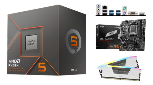 Kit Actualizacion Amd Ryzen 5 8600g A620 + 32gb Ddr5 Rgb