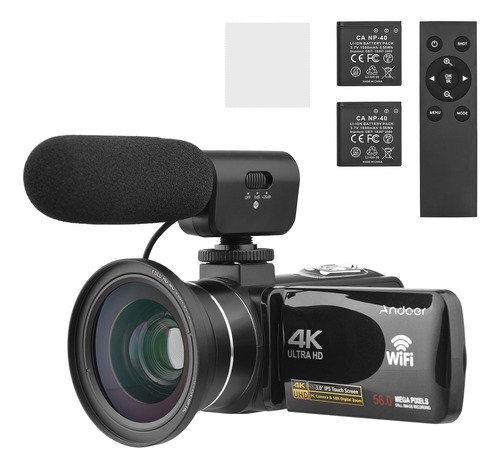 Videocámara Andoer-2 Wifi 4k Dv 56 Mp Con Zoom 18x 3.0 Ips T