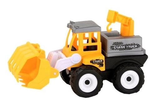 Imagen 3 de 4 de Camion Excavadora Con Pala Grua Gancho Friccion Juguete Niño