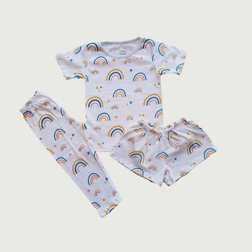 Pijama Trío Bebe Arco Iris Unisex