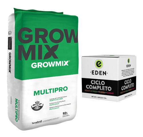 Sustrato Growmix Multipro Perlita 80lt Indoor Con 4pack Eden