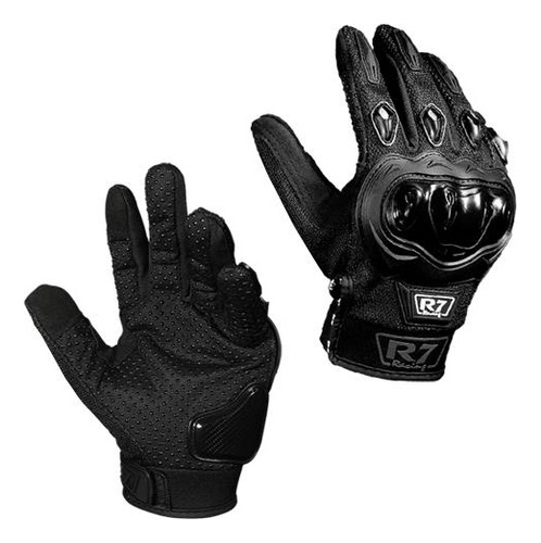 Guantes Touch Para Motociclista R7-2 Racing Negro