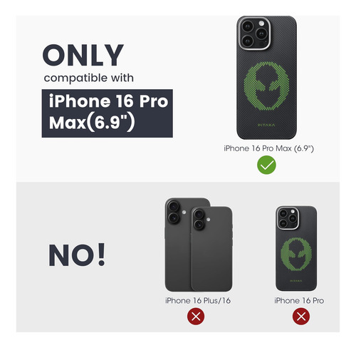 Pitaka Para iPhone 16 Pro Max Case Compatível Com Magsafe, F