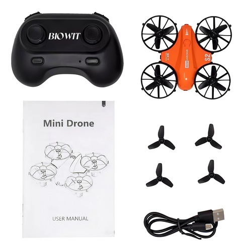 Mini Drone Recreativo Biowit S2 Para Niños Y Principiantes Naranja