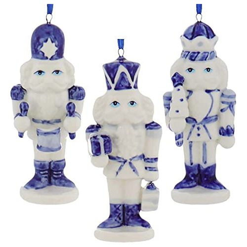 Adornos De Cascanueces De Porcelana Delft Blue, 3 Varia...