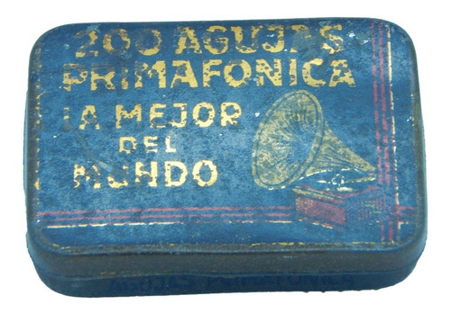 Muy Antigua Caja Metálica Vacía De Púas P/discos Primafónica