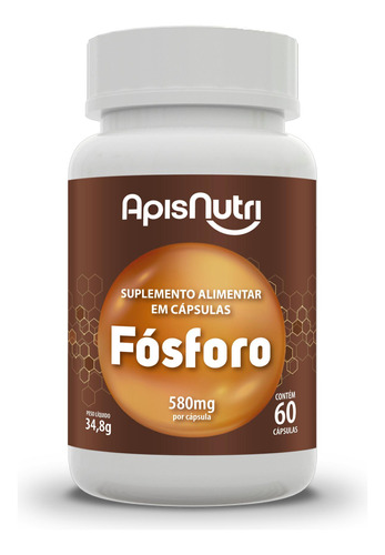 Suplemento De Fósforo 60 Caps 580 Mg - Apisnutri