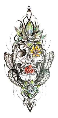 Tatuaje Temporal Calavera Mariposa # Life In A Tattoo 