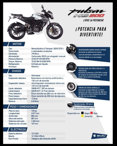 Imagen 5 de 17 de Bajaj Pulsar Ns 200
