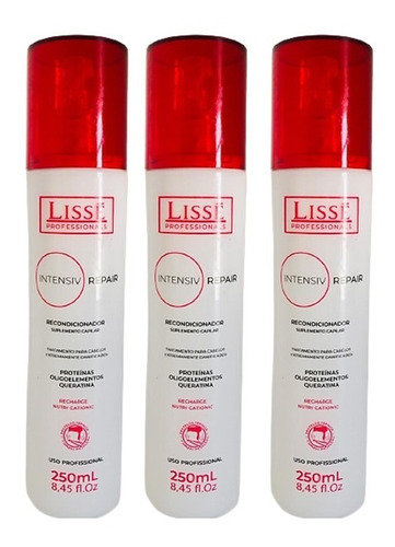 Kit C/3 Spray Repair 250ml Lissé - Reconstrutor Instantâneo