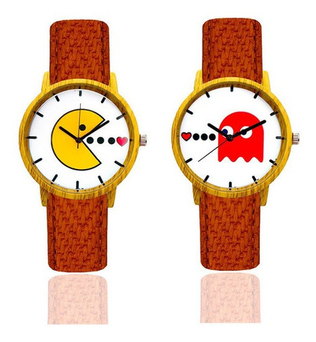 Reloj De Pareja Pacman + Estuche Dayoshop