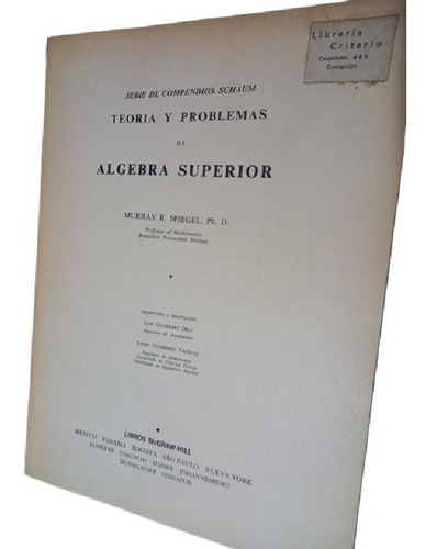 Libro Algebra Superior 1940 Problemas Resueltos Murray 1969 (Usado)