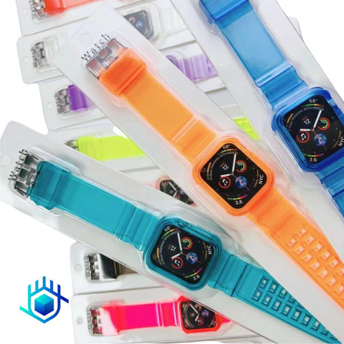 Imagen 10 de 10 de Correa Para Apple Watch Candy + Mica Premium + Funda Calidad