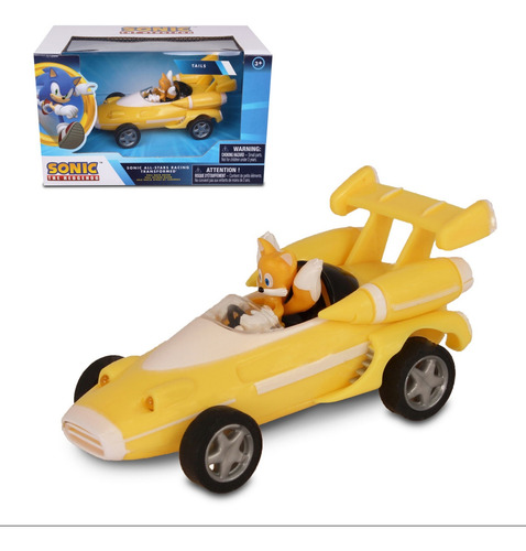Auto Pull Back 10 Cm Sonic - Tails Color Multicolor