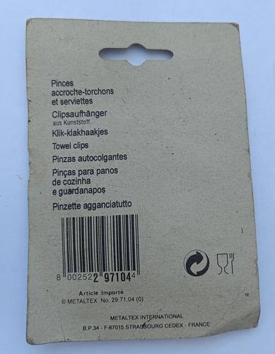 Pinzas Clips Autocolgantes. Ideal Para La Cocina Y El Baño.