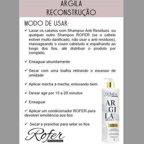 Imagem 6 de 8 de Banho De Ouro 1k + Reconstrução Argila 1l Rofer Profissional