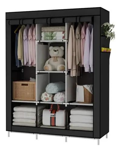Armário Guarda Roupa Organizador Dobrável Desmontável G Ou M Preto