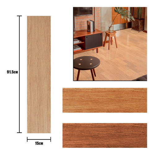 Vinil Piso Autoadherible Tipo Duela Madera 36pza Para 5 Mts2 Gris Medio