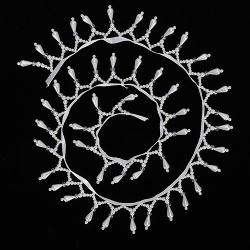 Colgante De Perlas Con Borlas Y Borlas En El Borde, Hecho A