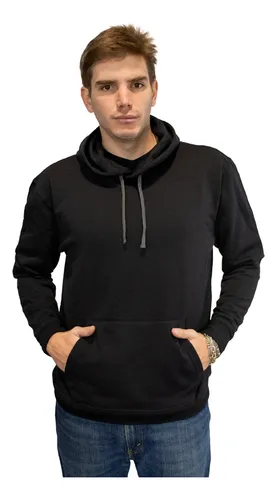 Sudadera Hombre Premium Basica Moda Hoodie Slim Fit Negra