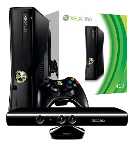 Microsoft Xbox 360 + Kinect e 3 Jogos E 4gb Standard Cor Preto em