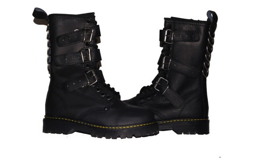 Bota Gothic Rock Hebilla 13 Bullet Metálica