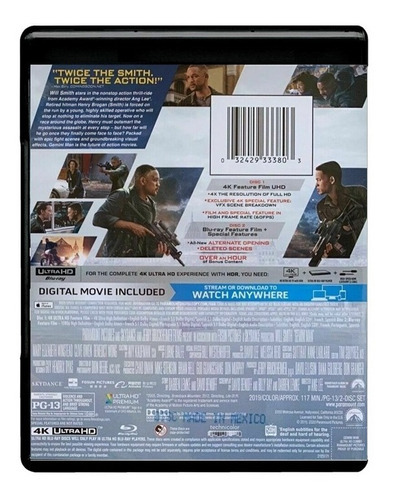 Proyecto Geminis Will Smith Pelicula 4k Ultra Hd + Blu-ray