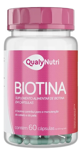 Biotina Qualynutri C/60cps 30mcg Vitamina P/ Queda De Cabelo