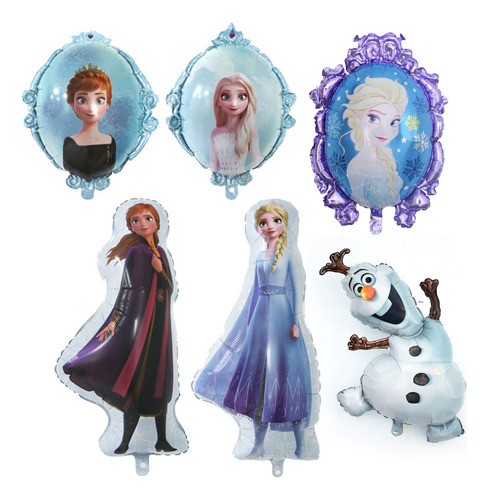 6pcs Frozen Elsa Decoración De Cumpleaños Globos De Aluminio