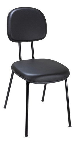 Cadeira de escritório LimerCorts Fixa Palito  preta com estofado de couro sintético