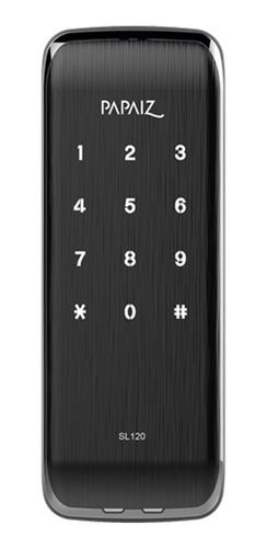 Fechadura Eletrônica Smart Lock Sl120 Preto Fosco Sobrepor