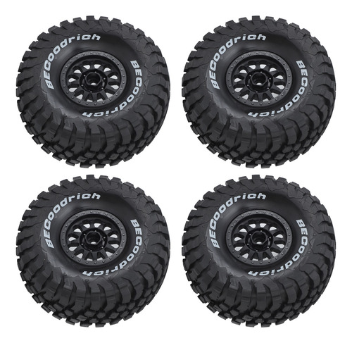 Llantas De Coche Rc, 4 Unidades, Excelente Agarre, Goma, Plá