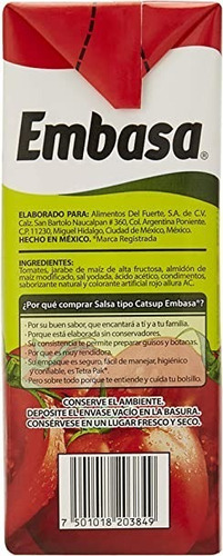 Salsa Catsup Ketchup De Tomate Embasa 1 Kg Tetrapack