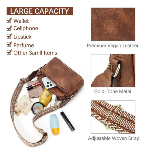 Elegante Bolso Mano Piel Para Mujer Con Correas De Colores