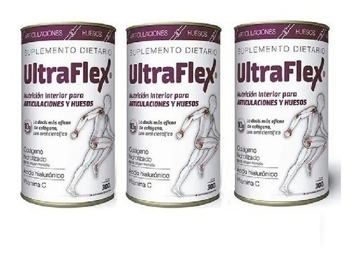 Imagen 4 de 8 de Ultraflex Colageno Hidr. Huesos Y Articulaciones Combo X 3