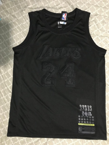 Jersey Kobe Bryant Los Ángeles Mvp Negro Triple Bordado 