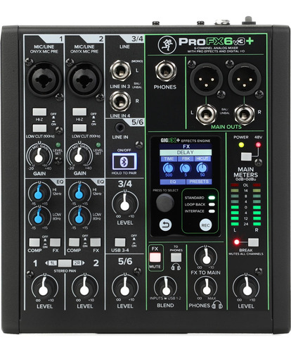 Mezcladora De Audio Mackie Profx6v3+ 6ch Con Efectos -negro