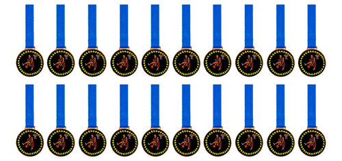 Kit C/20 Medalhas De Basquete C/fita Azul 36mm Personalizada