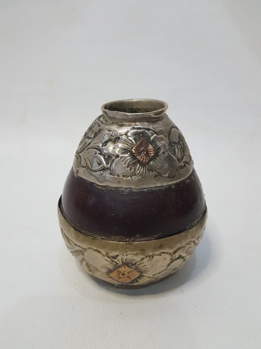 Antiguo Mate Plata Y Calabaza Cod 22487