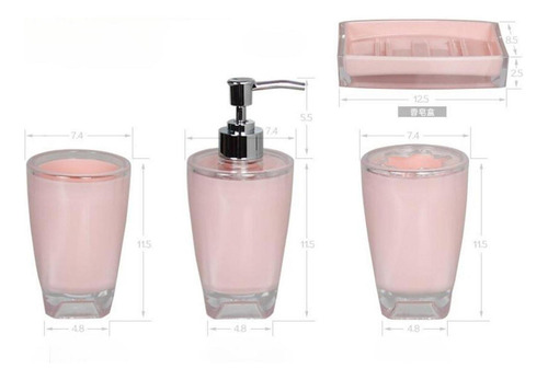 4x Dispensador De Loción, Soporte Para Cepillo De Dientes,