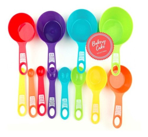 Set De Cucharas Y Tazas Medidoras (x12 Un) Reposteria Cocina