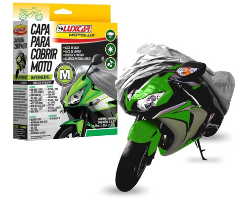 Capa Para Cobrir Moto Impermeável Térmica Luxcar Prata M