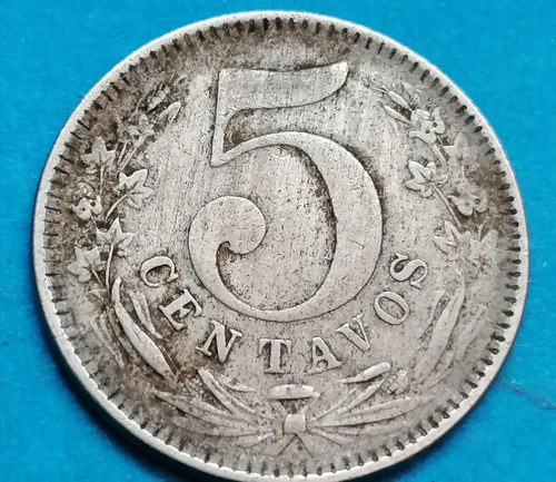 Colombia Moneda 5 Centavos 1886 Barra Larga
