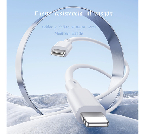 Cable Tipo C Duradero Usb Carga Rápida Turbo 3a 1m Blanco