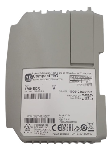 1769-ecr Allen-bradley Tapa De Extremo Derecho.