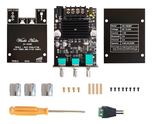 Placa Amplificadora De Subwoofer Zk-1002mt 5.0, 2x100 W, 2.0
