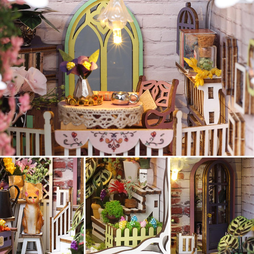 Kit Bricolaje Miniatura Estantería De Casa De Muñecas Madera